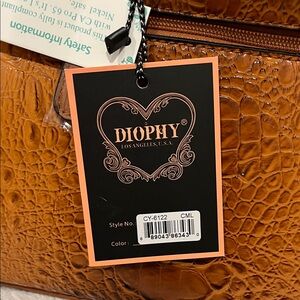 Diophy Women's Brown Crocodile-Embossed Shoulder Bag